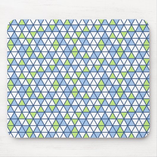 Blue Triangles Pattern Mouse Pad マウスパッド (正面)