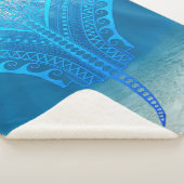 Blue Tribal Stingray シェルパブランケット (3/4)