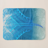Blue Tribal Stingray シェルパブランケット (正面(横))