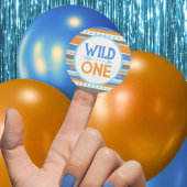 Blue Tribal Wild One 1st Birthday Stickers ラウンドシール
