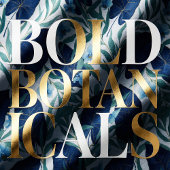 Blue Tropical Botanical Leaf Pattern – Elegant シャワーカーテン