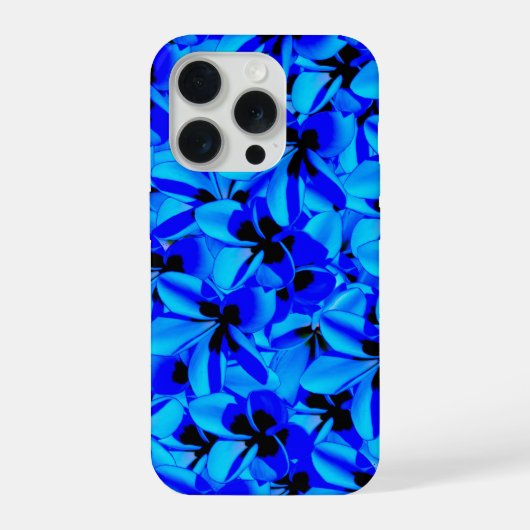 Blue Tropical Frangipani Flowers, Drinking Glass iPhoneケース (裏面)