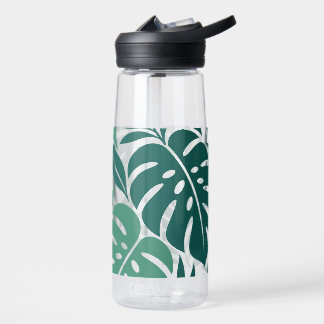 Blue Tropical Leaf Wrap Pattern ウォーターボトル