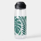 Blue Tropical Leaf Wrap Pattern ウォーターボトル (背面)