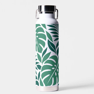 Blue Tropical Leaf Wrap Pattern ウォーターボトル
