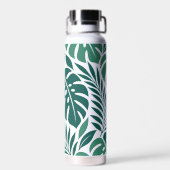 Blue Tropical Leaf Wrap Pattern ウォーターボトル (背面)