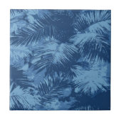 Blue Tropical Palm Leaf タイル (正面)