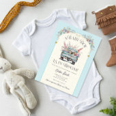 Blue Truck Baby in Bloom Baby Shower Invitation 招待状