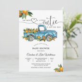 Blue Truck Citrus Baby Shower Invitation 招待状 (スタンド正面)