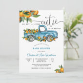 Blue Truck Citrus Baby Shower Invitation 招待状 (スタンド正面)