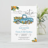 Blue Truck Citrus Baby Shower Invitation 招待状 (スタンド正面)