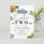 Blue Truck Orange Birthday Invitation 招待状 (スタンド正面)