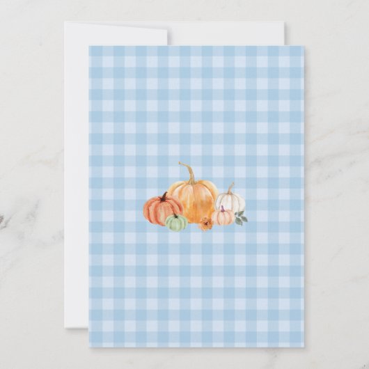 Blue Truck & Pumpkin Fall Farm Birthday 招待状 (裏面)