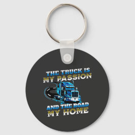 Blue Truck Speed Road Passion Home Driver Design キーホルダー