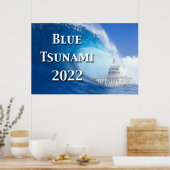 Blue Tsunami Election 2022ポスター ポスター (キッチン)
