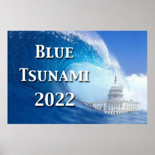 Blue Tsunami Election 2022ポスター ポスター