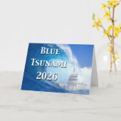 Blue Tsunami Election 2026 カード (黄色い花)