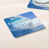 Blue Tsunami Election 2026 スクエアペーパーコースター (アングル)