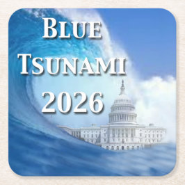 Blue Tsunami Election 2026 スクエアペーパーコースター