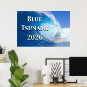 Blue Tsunami Election 2026 ポスター (ホームオフィス)