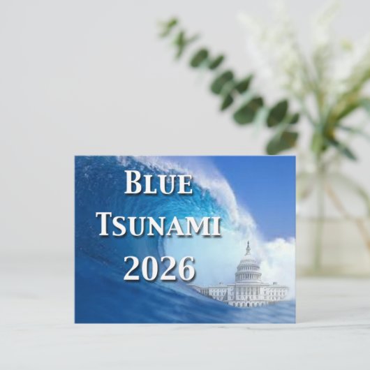 Blue Tsunami Election 2026 ポストカード (スタンド正面)