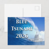 Blue Tsunami Election 2026 ポストカード (正面/裏面)