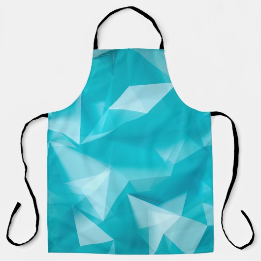 Blue, turquoise background with crystals, triangle エプロン (正面)