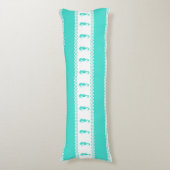 Blue Turquoise Coastal Seahorses Stripes ボディピロー (正面縦)