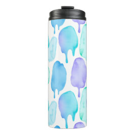 Blue Turquoise Watercolor Droplet Pattern タンブラー