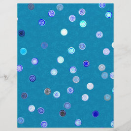 Blue Twisty Polka Dot Spiral 2-Sided Scrap Paper