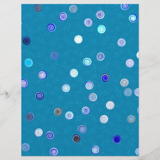 Blue Twisty Polka Dot Spiral 2-Sided Scrap Paper (正面)
