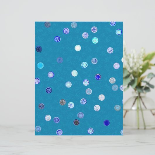 Blue Twisty Polka Dot Spiral 2-Sided Scrap Paper (スタンド正面)
