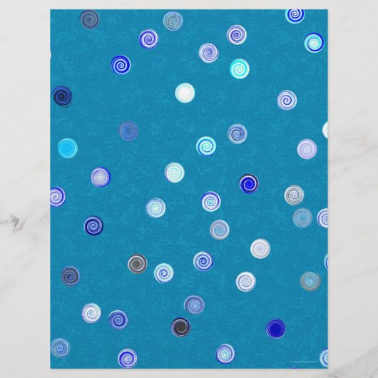 Blue Twisty Polka Dot Spiral 2-Sided Scrap Paper (裏面)