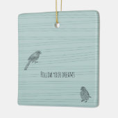 Blue Two birds following their dreams セラミックオーナメント (左)