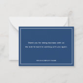 Blue Two Border Business Logo Thank You   ノートカード (裏面)