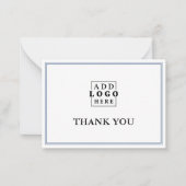 Blue Two Border Business Logo Thank You   ノートカード (正面)