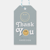 Blue Two Cool Dude Boys Smile 2nd Birthday Favor ギフトタグ (正面)