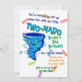 Blue TwoNado, 2nd birthday invitation 招待状 (正面)
