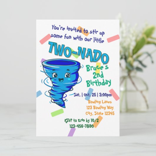 Blue TwoNado, 2nd birthday invitation 招待状 (スタンド正面)