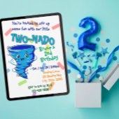 Blue TwoNado, 2nd birthday invitation 招待状