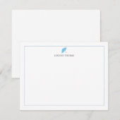 Blue Umbrella Border Personalized Stationery ノートカード (正面/裏面)