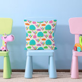 Blue Umbrellas with Clouds and Raindrops クッション