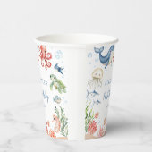 Blue Under The Sea Animals Ocean 1st Birthday 紙コップ (右)