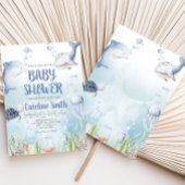 Blue Under the Sea Baby Shower 招待状