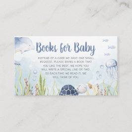 Blue Under the Sea Baby Shower Books for Baby エンクロージャーカード