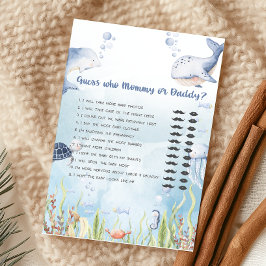 Blue Under the Sea Baby Shower Guess Who Game