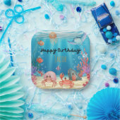 Blue Under the Sea birthday ペーパープレート (パーティー)