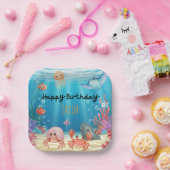 Blue Under the Sea birthday ペーパープレート (パーティー)