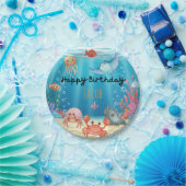 Blue Under the Sea birthday ペーパープレート (パーティー)