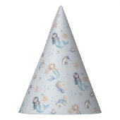 Blue Under the Sea Mermaid Birthday パーティーハット (左)